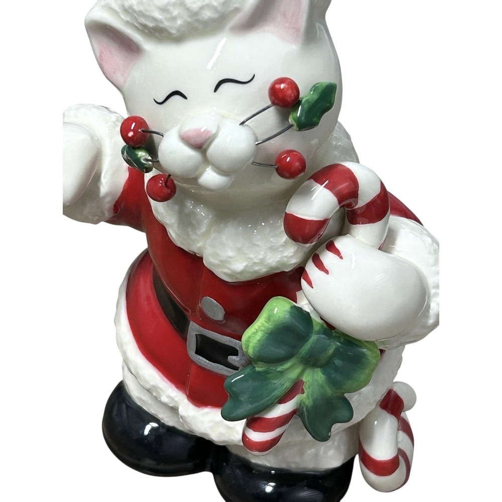Christmas Whimsiclay KatKringle Amy Lacombe Cat Figurine Santa Clause Kitty - Picture 7 of 9